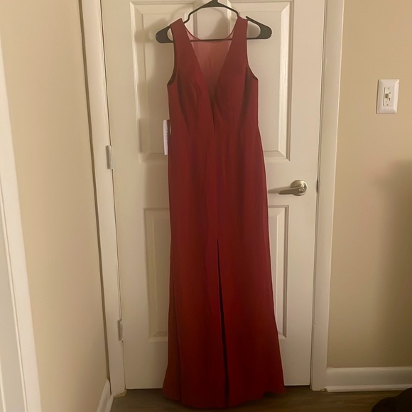 Azazie Buffy Bridesmaid Dress- Burgundy, A6 - Picture 1 of 4